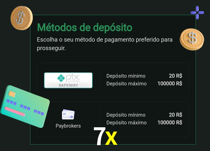 O cassino 7x oferece uma grande variedade de métodos de pagamento